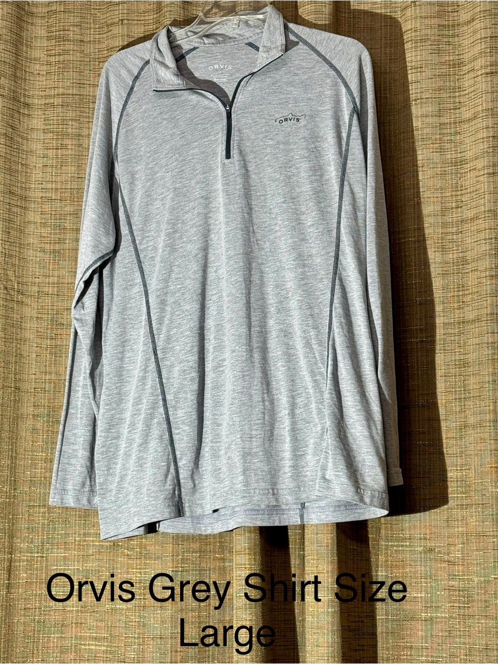 Orvis Grey Heather Quarter-Zip Performance Pullover